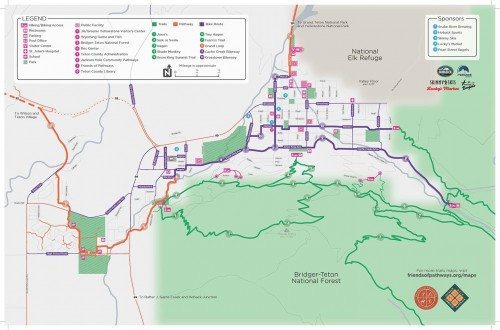Jackson Hole Town Pathways Map