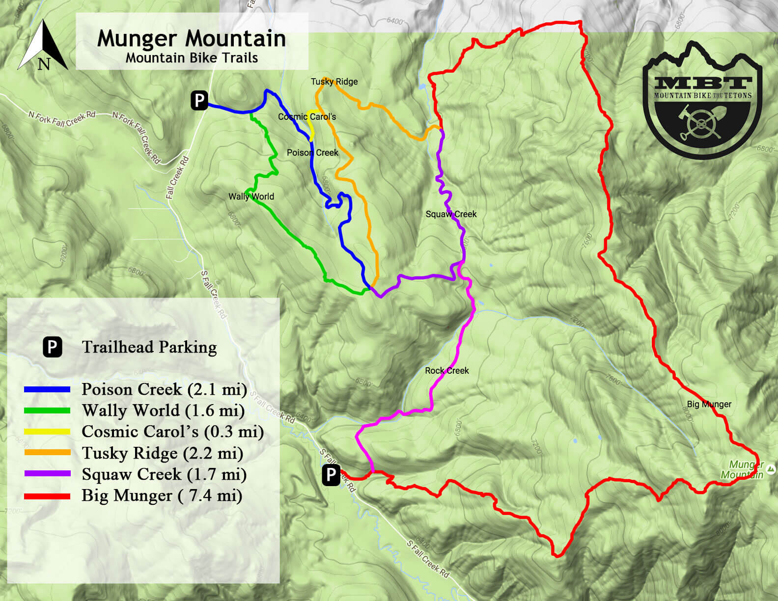 Teton Pass Trail Map