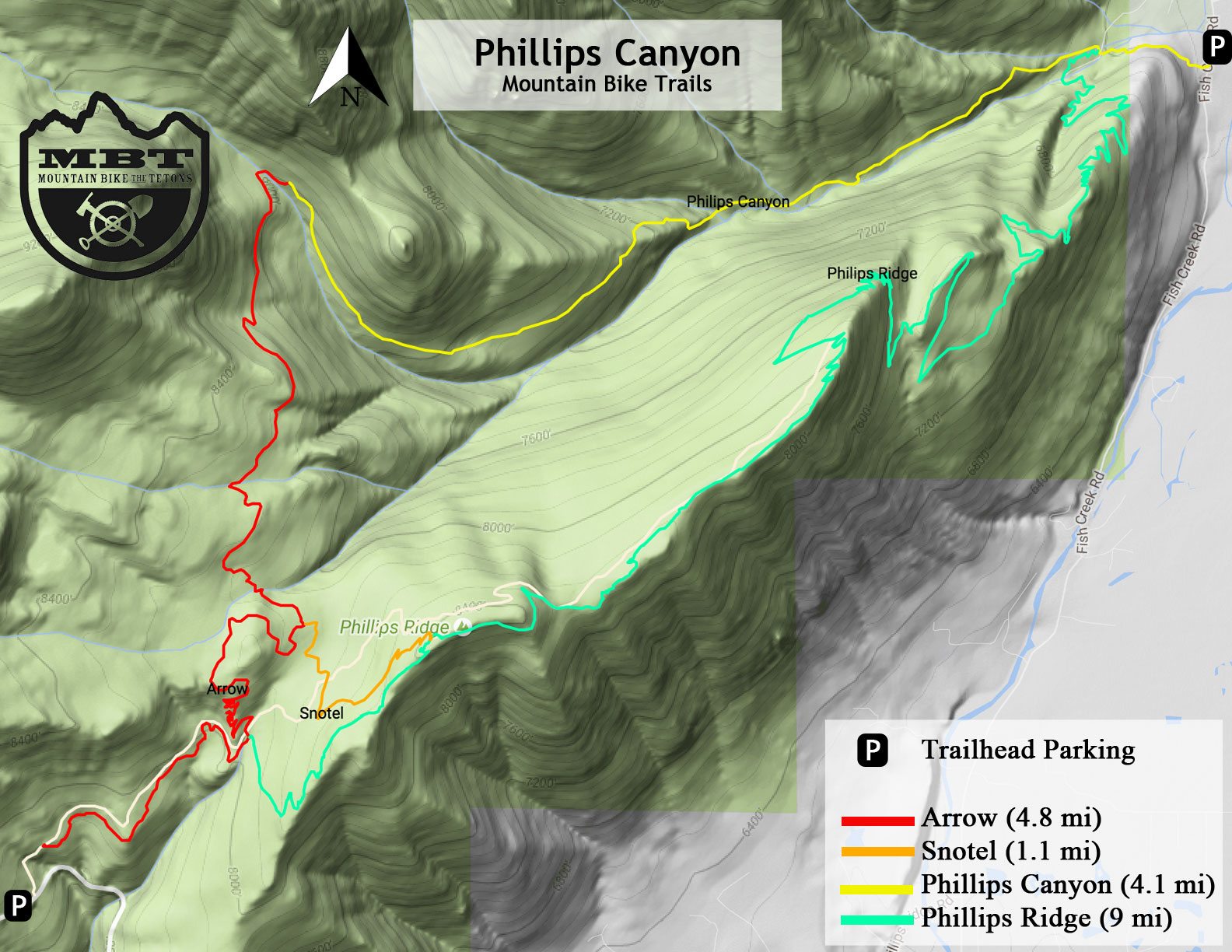 Teton Pass Trail Map